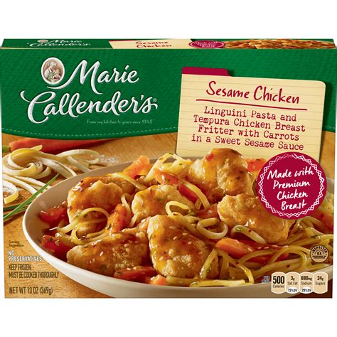 This is going to sound weird, but these dinners don't really taste like tv dinners i can't wait to try the newest frozen dinners marie callender's has recently come out with. Marie Callenders Frozen Dinner Sesame Chicken 13 Ounce ...