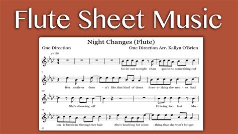 Night Changes One Direction Flute Sheet Music Youtube