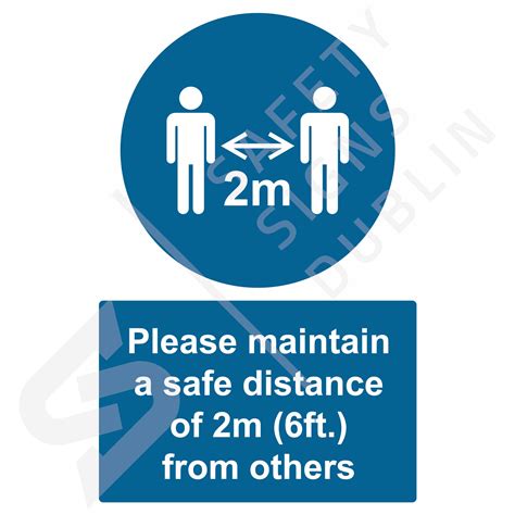 Please Maintain A Safe Distance Of 2m 6ft From Others M5096 Safety