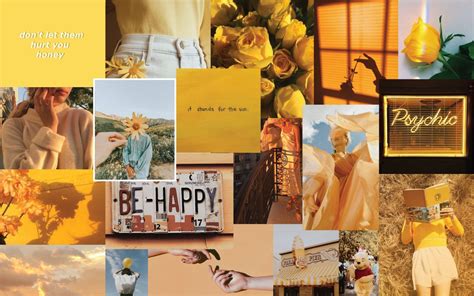 View 17 Aesthetic Wallpapers Yellow Pastel Collage Zista Mooz