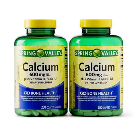 Check spelling or type a new query. Spring Valley Calcium Coated Tablets, 600mg, 250 Ct, 2 Pk ...