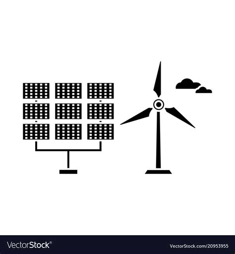 Renewable Energy Black Icon Concept Royalty Free Vector