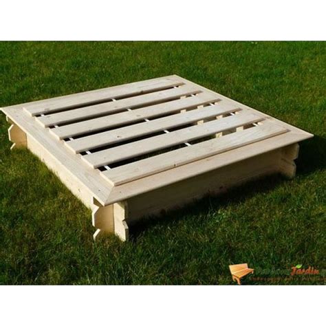 Bac à sable carré en bois Julo avec couvercle - Achat / Vente bac à
