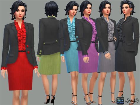 The Sims Resource Business Suit With Ruffles