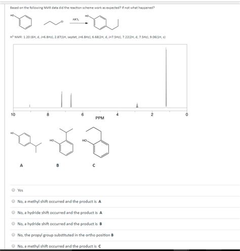 Solved Based On The Following NMR Data Did The Reaction Chegg Com