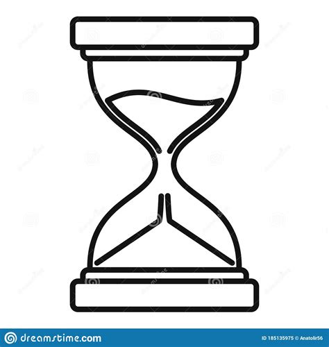 Hourglass Icon Outline Style Stock Vector Illustration Of Measurement Hour 185135975