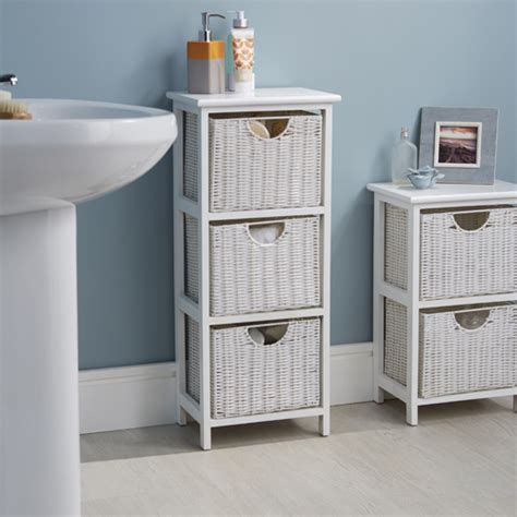 white wood wicker style bathroom drawer unit  drawer store