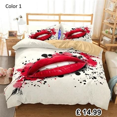 lips print duvet cover with pillowcase bed set 3d bedding sets bed linen australia duvet