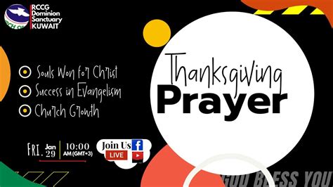 Thanksgiving Prayer (Souls, Evangelism, Church Growth) - RCCG Dominion