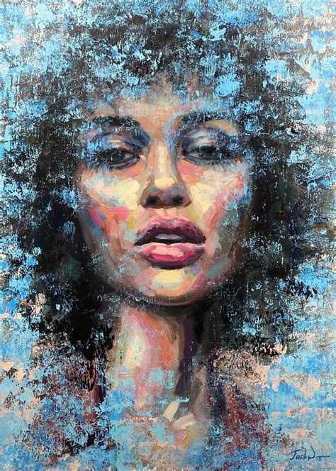 Latin American Queen Portrait Oil Painting Acrylic Woman Face African Artwork Original Wall
