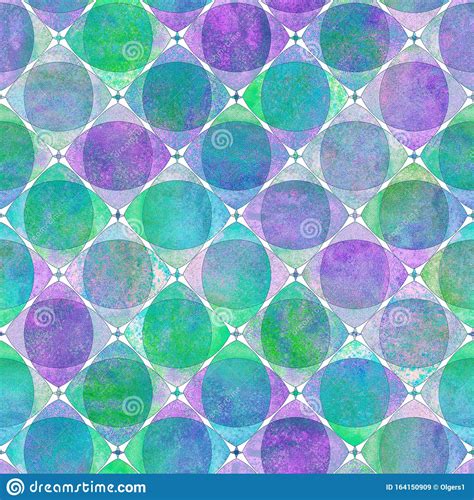 Seamless Geometric Pattern With Colorful Watercolor Abstract