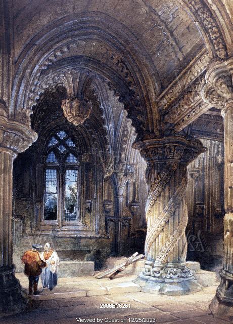 Interior Of Rosslyn Chapel By David Roberts Edinburgh Scotland