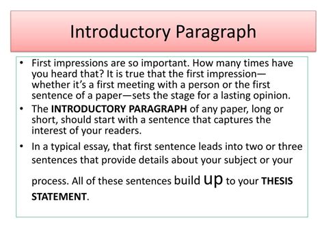 😝 First Sentence Of Introduction Paragraph What Is An Introductory