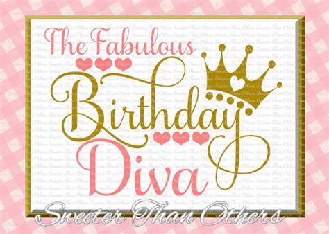 Birthday Diva Svg Birthday Cut File Silhouette Studios Etsy