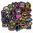 100pcs/pack Neon Light Stickers Anime Icon Kids Toy Cute Decals Sticker 