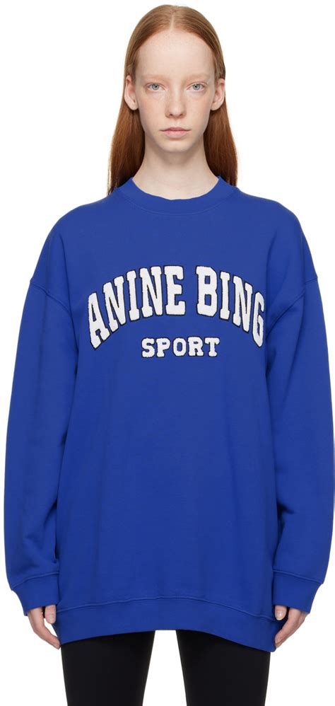 Anine Bing Blue Tyler Sweatshirt Ssense Uk