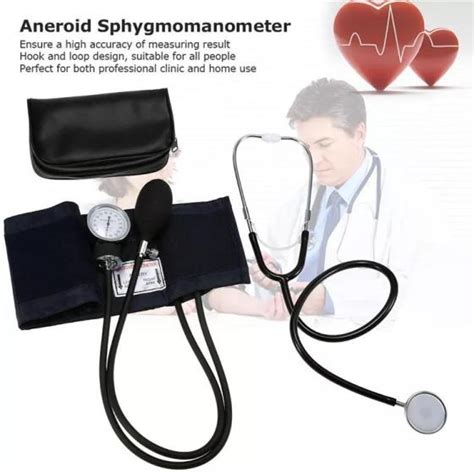 Medical Blood Pressure Monitor Meter Tensiometer Aneroid Stethoscope