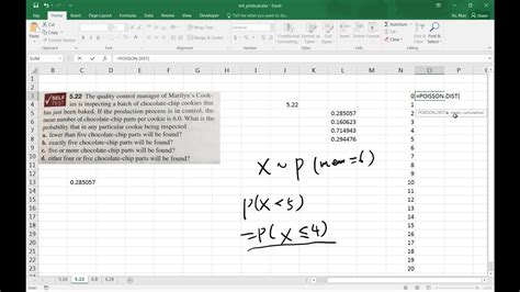 Use Excel Function To Calculate Probability Youtube