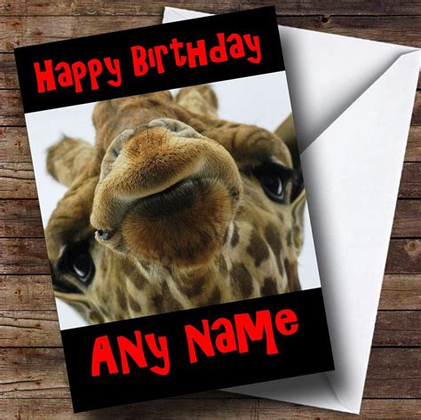 Funny Giraffe Personalised Birthday Card The Card Zoo