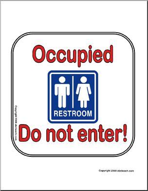 Sign Bathroom Occupied Abcteach