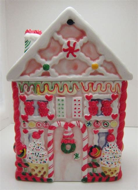 I love giving gifts and this one is so perfect! Ceramic Gingerbread House Cookie Jar perfect for Pink or ...