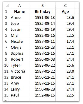 Criteria is the range of cells that contains the conditions you specify. How to calculate average age by year/month/date in Excel?
