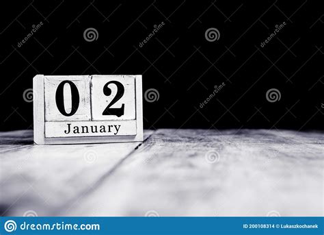 January 2nd 2 January Second Of January Calendar Month Date Or