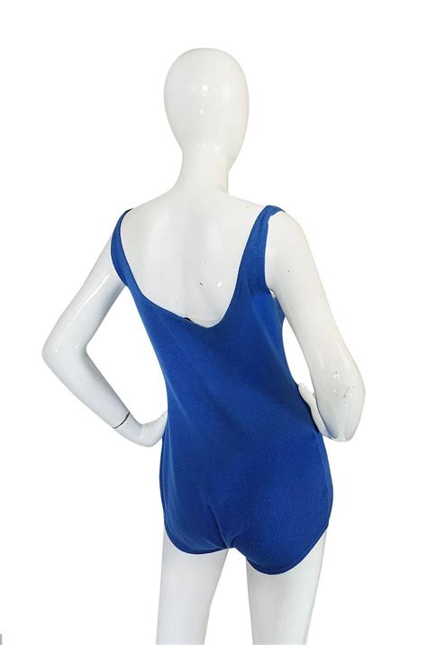 Documented 1953 Rudi Gernreich Blue Knit Bathing Suit For Sale At 1stdibs
