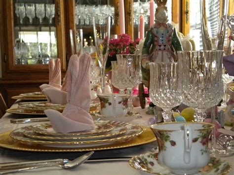 Yuk po, uh po, and other dry snacks, such as: Easter Table Settings Tablescapes with Old Country Roses ...