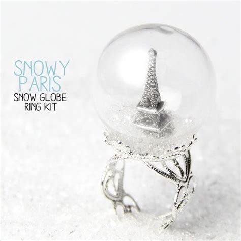 Items Similar To Snowy Paris Snow Globe Ring Diy Kit Waterless