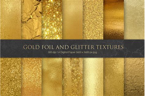 Gold Foil And Glitter Textures By Artistic