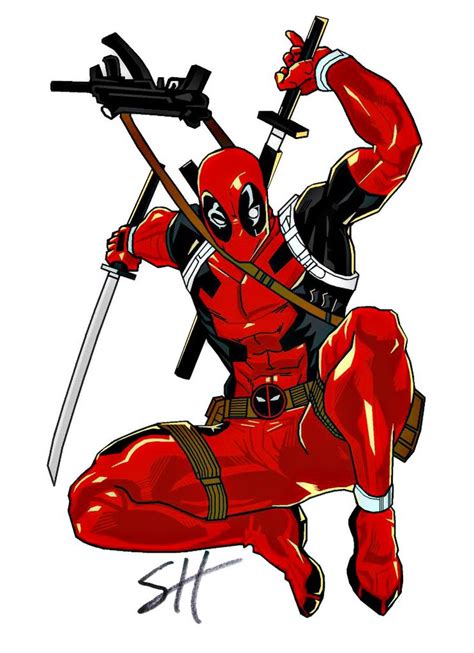 Deadpool By Birdboy100 With Images Comic Drawing Deadpool Cool Art