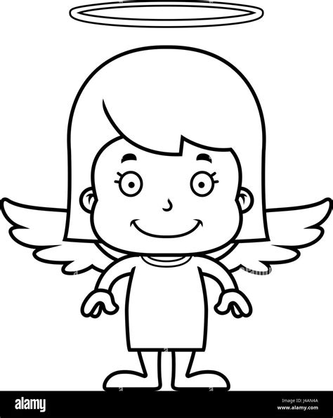 A Cartoon Angel Girl Smiling Stock Vector Image And Art Alamy