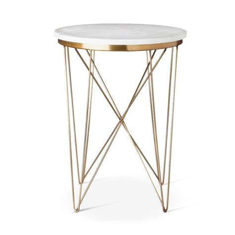 Built from sturdy material with an airy metal frame, this rectangular coffee table is ideal for beverages and magazines, while two spacious drawers offer ample room for storing accessories. Marble Top Round Table Gold - Project 62™ | Marble top coffee table, Marble top, Marble top side ...
