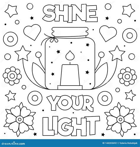 Let Your Light Shine Christian Lettering Printable Set Cartoon Vector