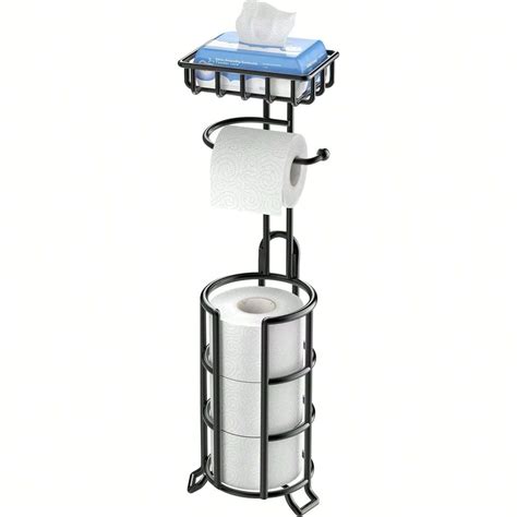 Toilet Paper Holder Upgraded Toilet Paper Stand With Raised Feet Metal