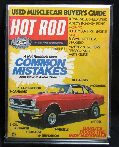 Hot Rod Magazine 1972 November Vintage Classic Chevrolet Cars Custom