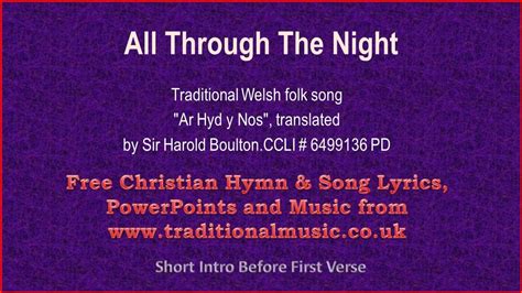 All Through The Night Welsh Lyrics And Music Video Chords Chordify