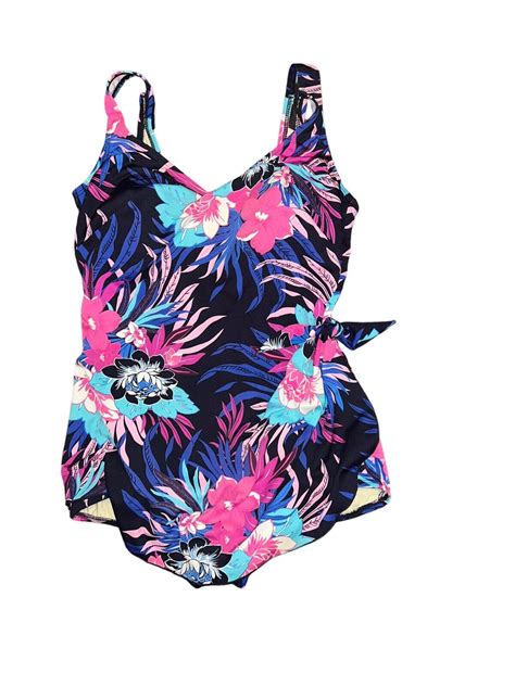 vintage roxanne bra sized swimsuit bright floral print size 36c 12 ebay