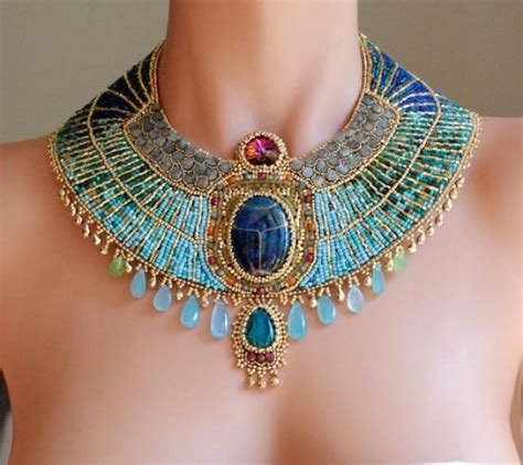 Egyptian Goddess Reserved Listing Gold Plate And Gemstone Statement