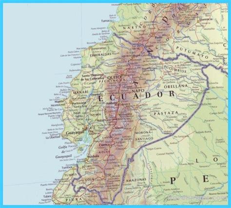 Awesome Map Of Ecuador Ecuador Map Map Ecuador