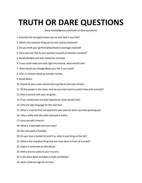 Really Good Truth Or Dare Questions The Only List You Ll Need