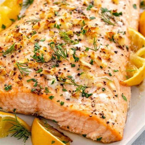 The required temperature for baking salmon depends on the size of the fish. Baked Salmon Recipe - Jessica Gavin | Recipe in 2020 ...