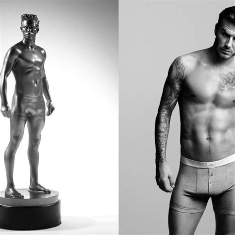 How David Beckham’s Shirtless Statue Compares To His Shirtless Self