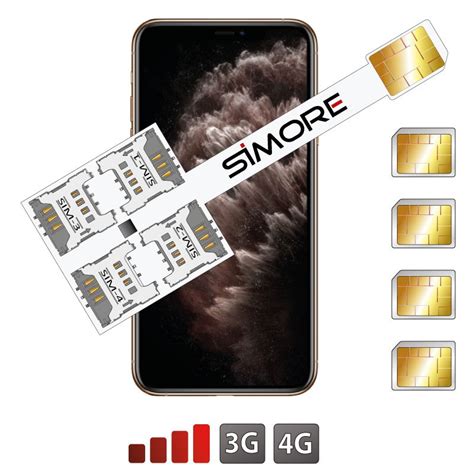 What sim card does iphone 11 use. iPhone 11 Pro Max Quadruple Dual SIM Adapter Speed X-Four 11 Pro Max - Multi SIM cards with ...