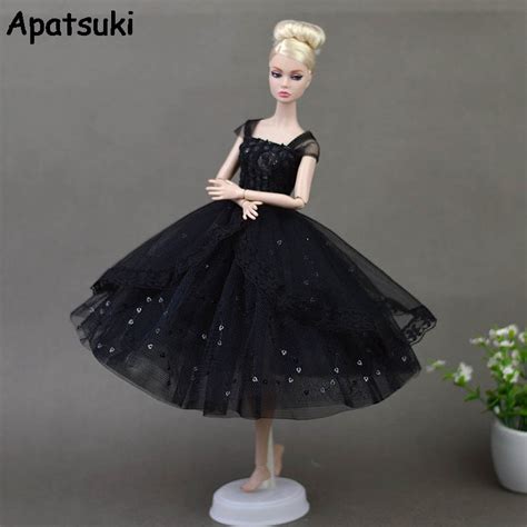 Doll Dresses Elegant Lady Black Little Dress Evening Dress For Barbie