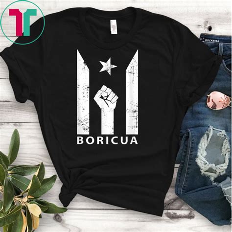 boricua resiste puerto rico black flag t shirts