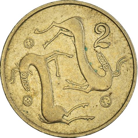 Coin Cyprus 2 Cents 1983 Nickel Brass Km541 European Coins