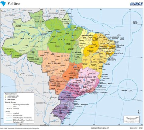 Mapa Do Brasil Por Estados E Regiões Em Branco E Colorido