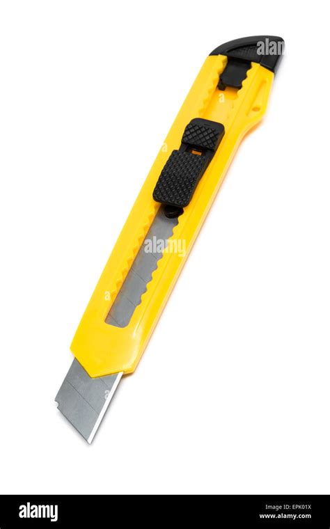 Yellow Box Cutter Knife Stock Photo Alamy